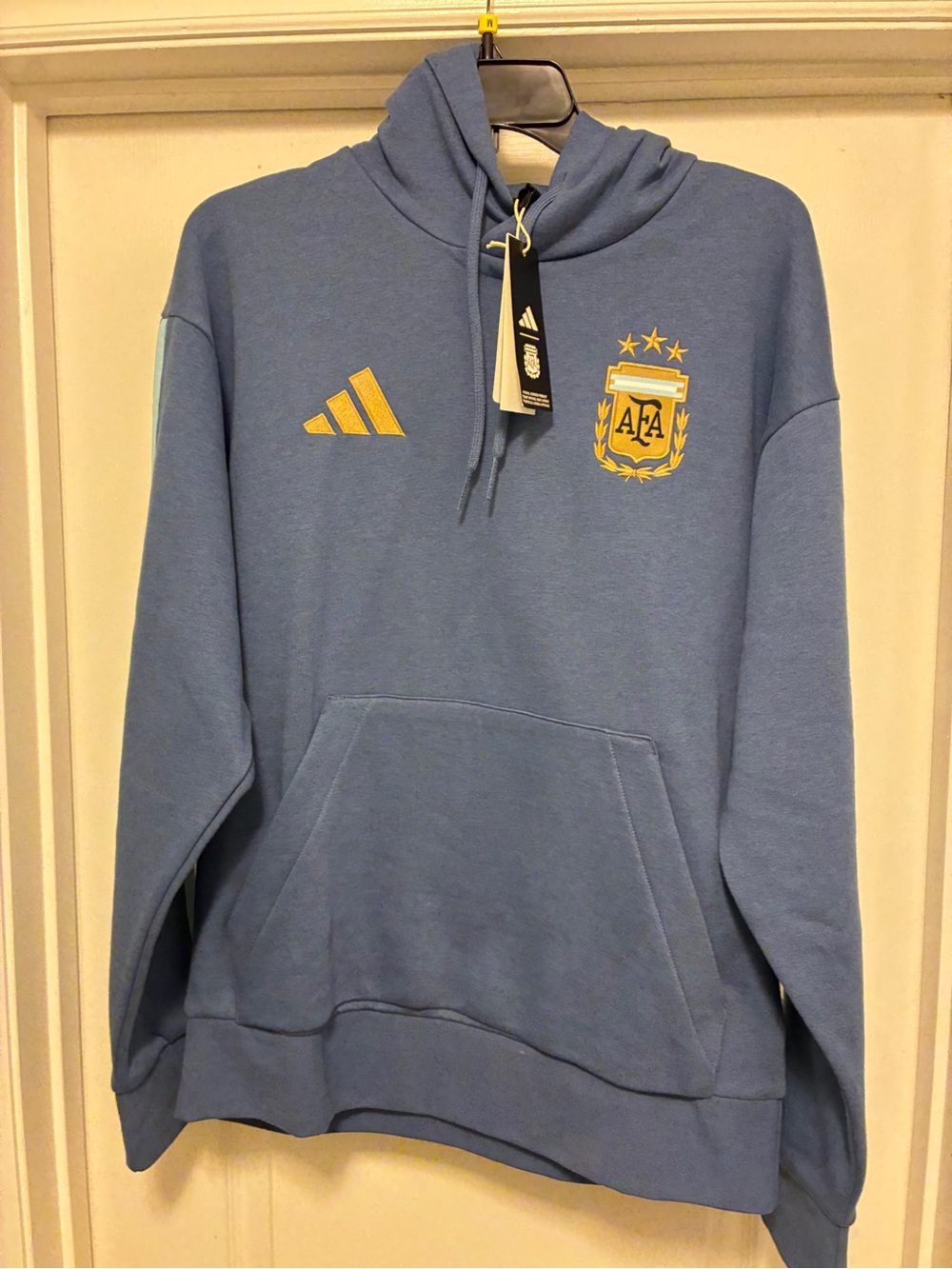 adidas light blue Argentina AFA Crest Pullover Hoodie